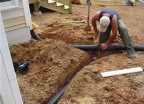 During Down Spout Installation